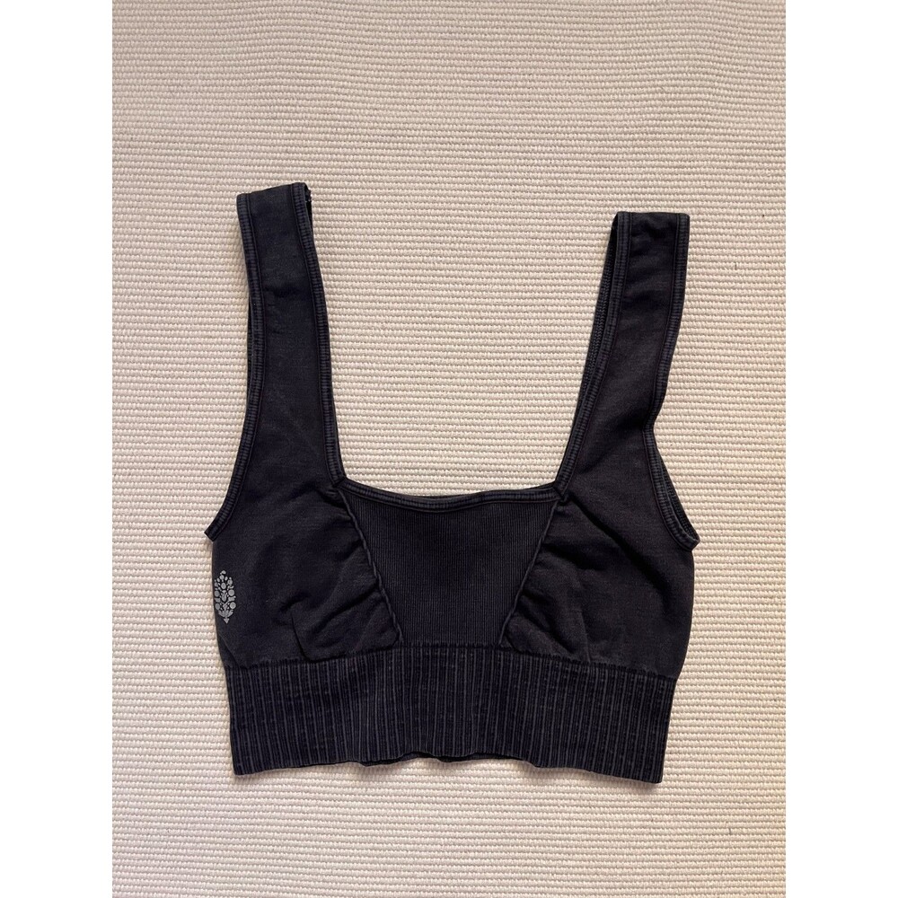 Free People FP MOVEMENT Good Karma Square Neck Bra in Black Size XS/S